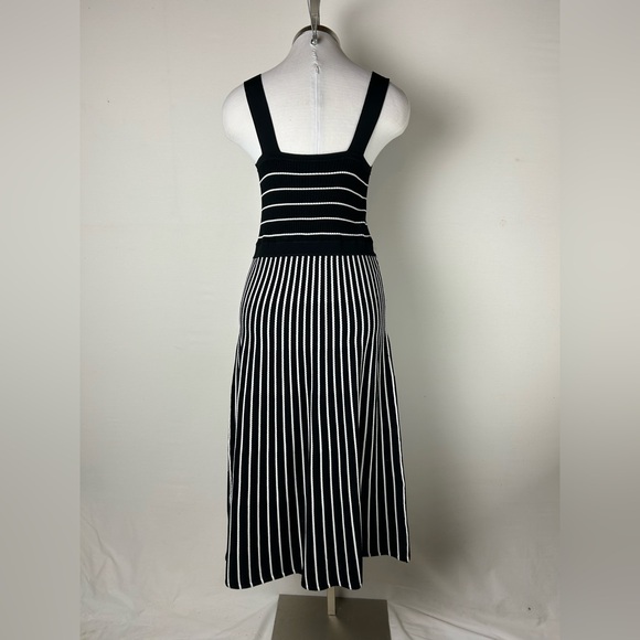Banana Republic Black and White Striped Midi Dress - Picture 2 of 9